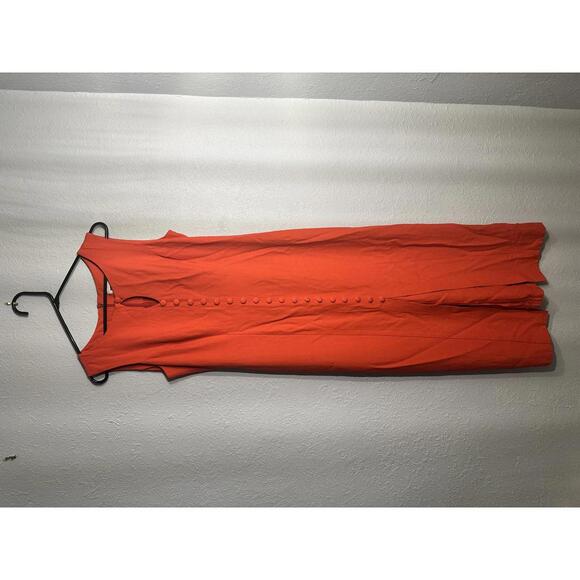 VINTAGE Dani Max Orange Button-Up Maxi Dress‎ - Picture 1 of 6